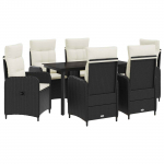 Diivanilaua komplekt padjaga padjaga 7 pcs Must ja kreemvalge