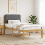 Voodiraam Pehme Peatoega Valgeks pestud ja helehall 90 x 200 cm