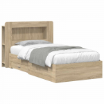 Voodiraam ladustamisega peaga Sonoma tamm 90 x 190 cm Tehispuit
