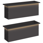 LED-valgustusega lillekast 2 tk must 30 x 100 x 30 cm teras