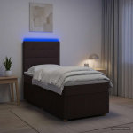 LED kastivoodiga madrats peaga Tume pruun 90 x 200 cm kangas