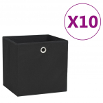 Mittekootud kangast hoiukastid 10 tk, 28 x 28 x 28 cm, must