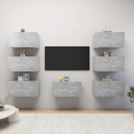 Telerikapid 7 tk, betoonhall, 30,5 x 30 x 60 cm, puitlaastplaat