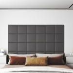 Seinapaneelid 12 tk, hall, 30 x 30 cm, kunstnahk, 1,08 m&sup2;