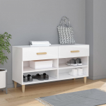Jalatsikapp, k&otilde;rgl&auml;ikega valge, 102 x 35 x 55 cm, tehispuit