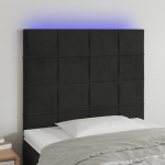 Led-voodipeats, must, 90x5x118/128 cm, samet
