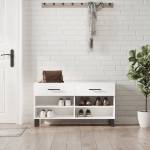 Jalatsipink, k&otilde;rgl&auml;ikega valge, 102 x 35 x 55 cm, tehispuit