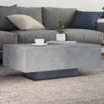 Diivanilaud LED-tuledega, betoonhall, 85 x 55 x 31cm