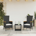 3-OSALINE AIAM&Ouml;&Ouml;BLI KOMPLEKT PATJADEGA, MUST, POL&Uuml;ROTANG