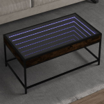 Diivanilaud LED-tuledega, suitsutatud tamm, 90x50x41cm