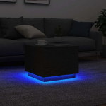 KOHVILAUD LED-TULEDEGA, MUST TAMM, 50 X 50 X 40 CM