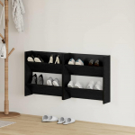 Kinga kapp riiuliga 2 tk must tamm 60 x 18 x 60 cm tehispuit