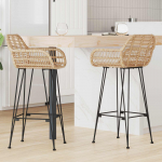 Baaritool 2 tk Neutraalne 55 x 52 x 105 cm Viinapuu ja raud