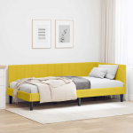 Nurga voodiraam peatsiga Kollane 90 cm x 200 cm Samet