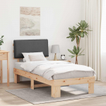 Voodiraam Pehme Peatoega peaga Tumehall 100 x 200 cm Tahke m&auml;nd