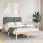 Voodiraam Pehme Peatoega peaga Tumehall 120 x 200 cm Tahke m&auml;nd