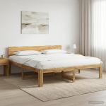 Kaheinimesevoodi raam koos peatsiga ROSTOCK Valge 200 x 200 cm
