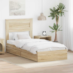Laos voodi peaga sahtliga Sonoma tamm 90 x 190 cm Tehispuit