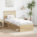 Voodiraam peatsiga Sonoma tamm 75 x 190 cm Tahke m&auml;nd