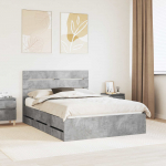 Voodiraam sahtliga peaga betoonhall 150 x 200 cm inseneripuit