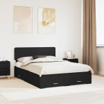 Voodiraam peatsiga sahtliga Must 140 x 190 cm Tehispuit