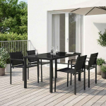 V&auml;lis m&ouml;&ouml;bli komplekt 5 pcs Must ja Anthracite 140 x 70 x 73 cm