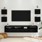 Seinale kinnitatav TV kapp 4 pcs Must tamm 30,5 x 30 x 30 cm