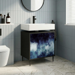Vannitoa kapp RAALTE Must tamm 60 x 40 x 61 cm Tehispuit