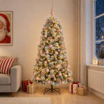 Kunstlik hingedega j&otilde;ulupuu koos kuulidega 240 cm 300 LED-i