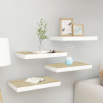 Seinariiulid, 4 tk, tamm ja valge, 50 x 23 x 3,8 cm mdf