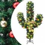 J&otilde;uulukaktus aluse ja LED-lampidega roheline 180 cm pvc