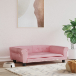Koeravoodi, roosa, 95 x 55 x 30 cm, samet