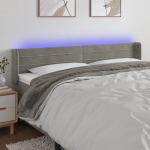 LED-voodipeats, helehall, 203x16x78/88 cm, samet