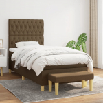 KONTINENTAALVOODI MADRATSIGA, TUMEPRUUN, 100X200 CM, KANGAS