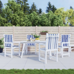 Madala seljatoega padjad 4 tk, sinise/valge triibuline, kangas