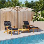 Terrassitooli istmepadjad 2 tk, must ruudumuster, kangas