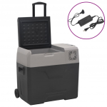 Rataste ja adapteriga jahutuskast, must ja hall, 50 l, pp