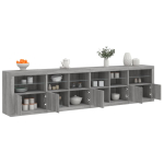 Puhvetkapp LED-tuledega, hall sonoma tamm, 283 x 37 x 67 cm