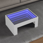 Diivanilaud LED-tuledega, valge, 70x50x30cm