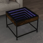 Diivanilaud LED-tuledega, suitsutatud tamm, 50x50x41cm
