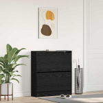 Kinga kapp riiuliga must tamm 80 x 21 x 87,5 cm tehispuit