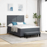 Kontinentaalvoodi madratsi ja peatsiga tumehall 160 x 200 cm samet