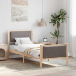 Voodiraam peatsiga Pruunikashall 75 x 190 cm kangas