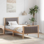 Voodiraam peatsiga Pruun ja taupe 75 x 190 cm M&auml;nnipuit