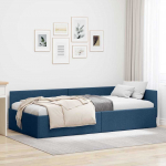 Nurga voodiraam peatsiga Sinine 80 cm x 200 cm kangas