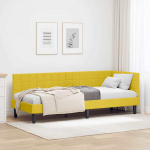 Nurga voodiraam peatsiga Kollane 80 cm x 200 cm Samet