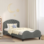 Laste voodiraam peatoega peaga Tumehall 90 x 200 cm Samet