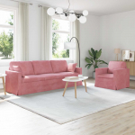 Diivan 2 tk roosa 228 x 78 x 80 cm samet