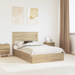 Laos voodi peaga sahtliga Sonoma tamm 120 x 200 cm Tehispuit