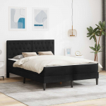 Voodiraam madratsiga peaga Must 160 x 200 cm Samet